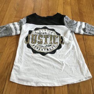 Black White And Grey Justice Long Sleeve Top